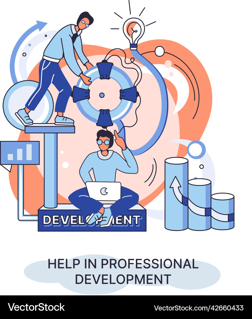 Help in professional development metaphor vector image