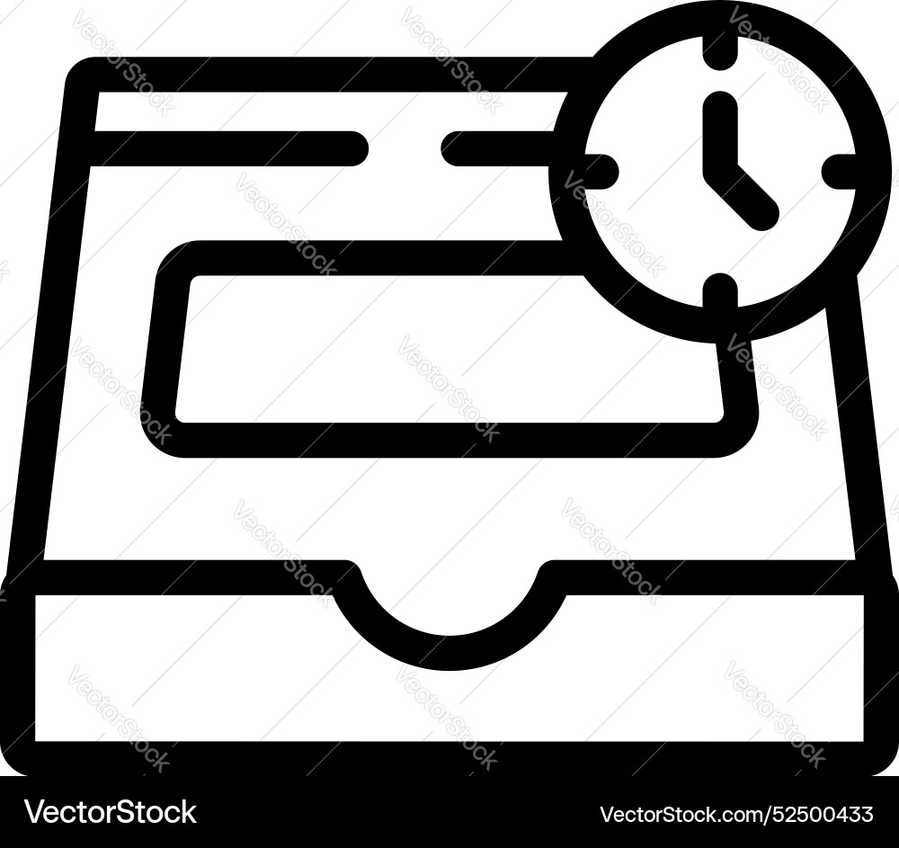 Inbox representing time management with clock icon Inbox representing time management with clock icon vector image