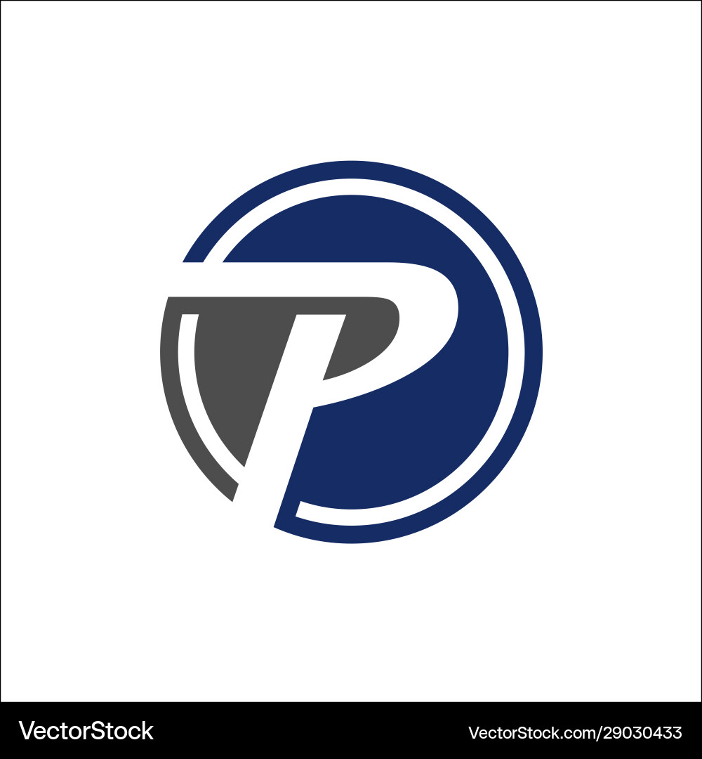 Initial p circle logo design concept Royalty Free Vector