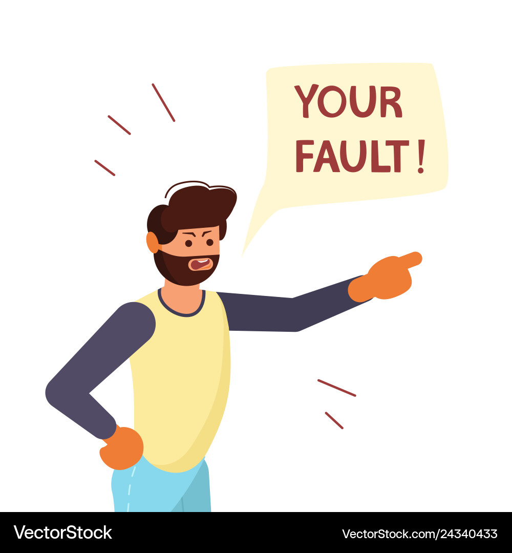 Man Accusing You - Blame & Fault Vector Image