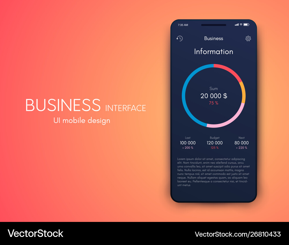 Mobile application interface ui design stock Mobile application interface ui design stock vector image