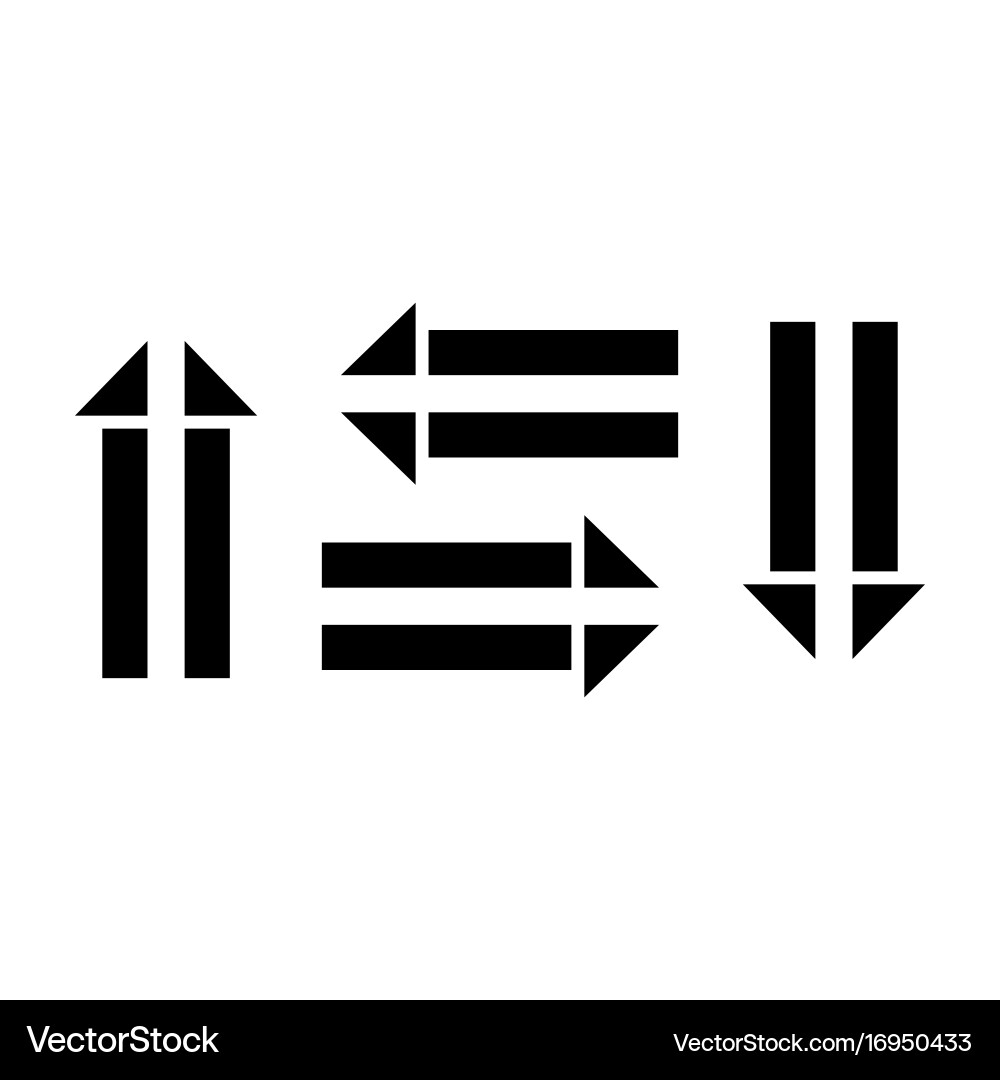 Pointers arrows the direction of motion black vector image