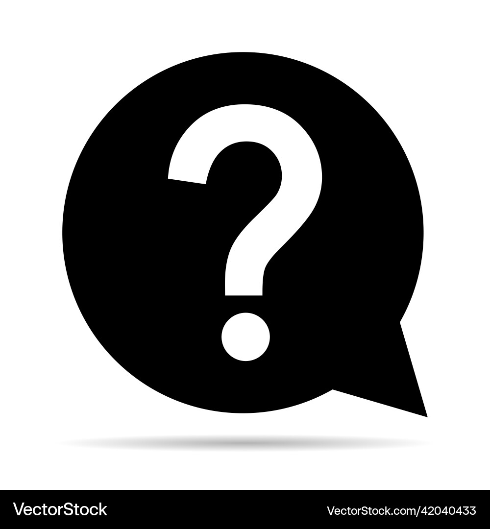 Question icon mark with shadow help or ask bubble Question icon mark with shadow help or ask bubble vector image