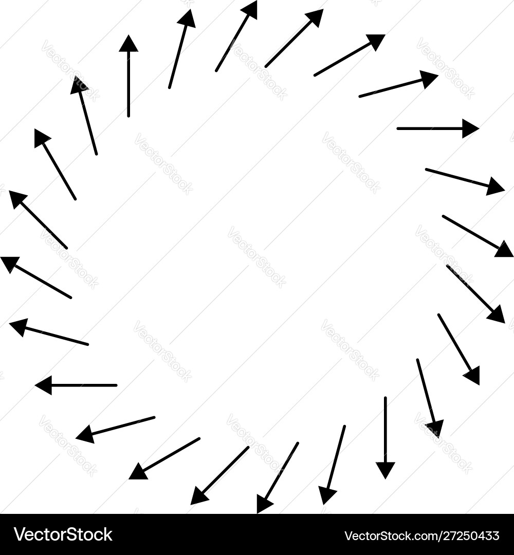 Radial circular arrows pointing from center Vector Image
