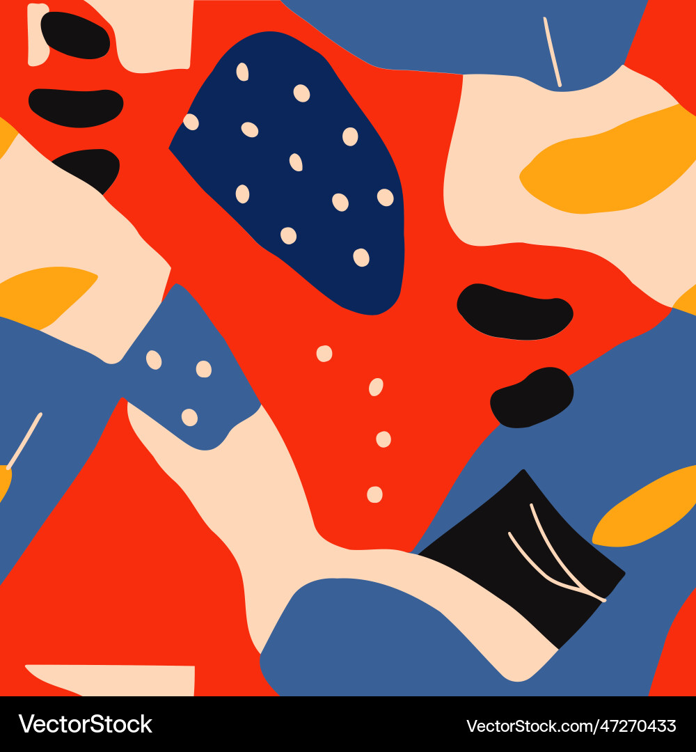 Seamless pattern with abstract shapes creative vector image