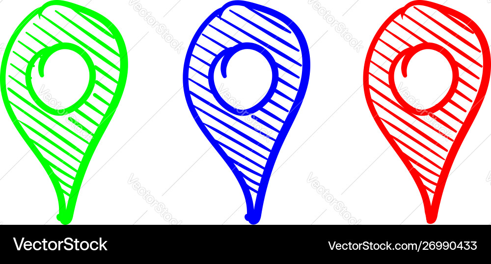Set colorful map markers Vector Image