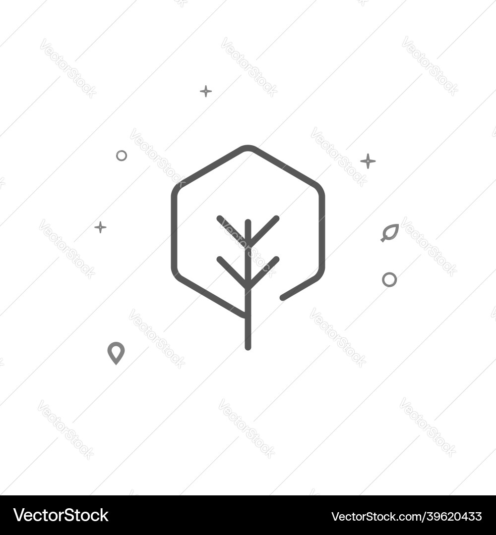 Simple Hexagonal Tree Icon vector image