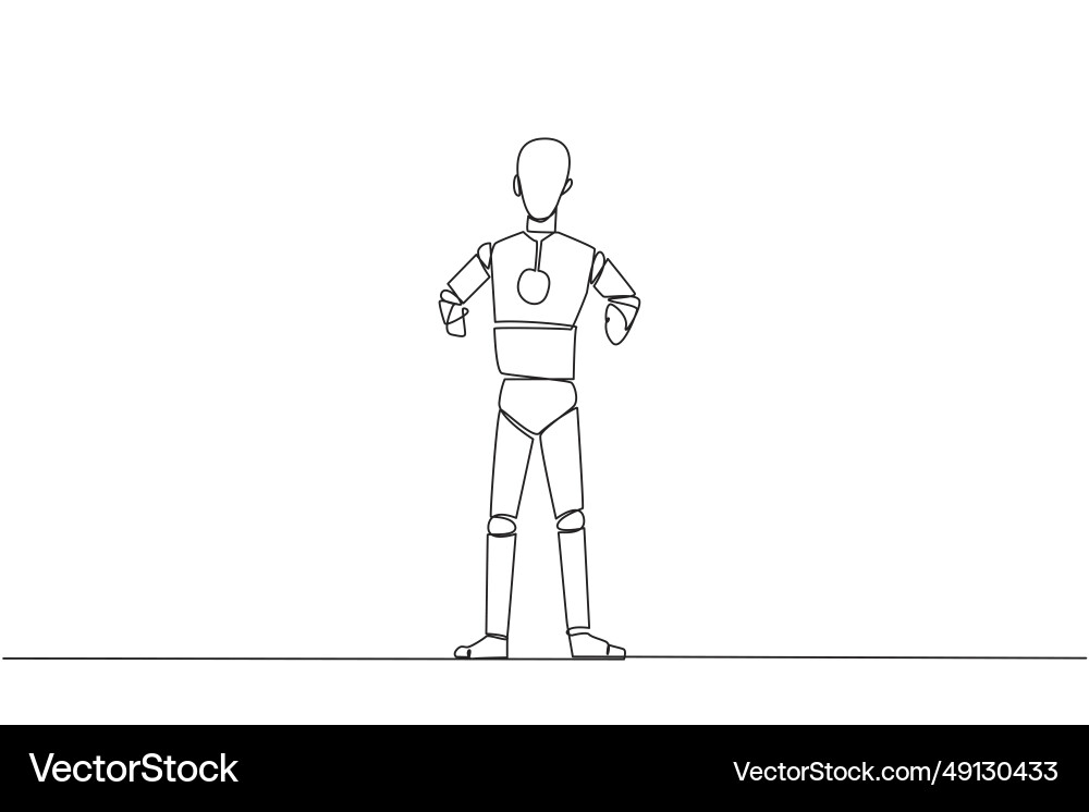 Single continuous line drawing smart robot Single continuous line drawing smart robot Vector Image