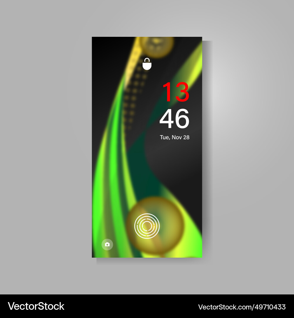 Smartphone screen with dynamic abstract wavy Vector Image