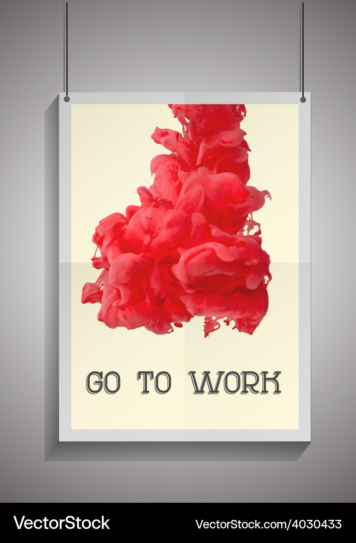 Template of frame with poster placed Vector Image