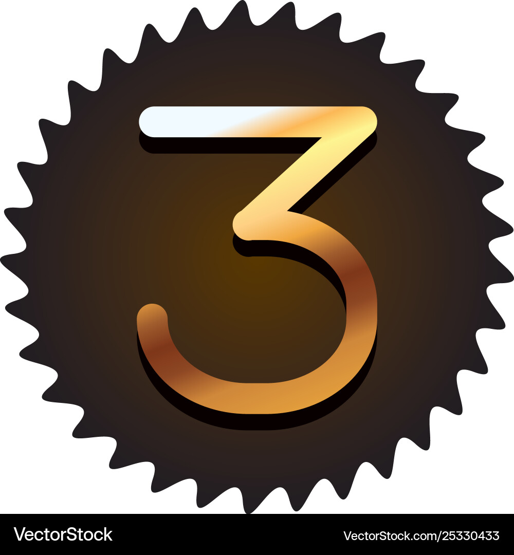 Three font number Vector Image