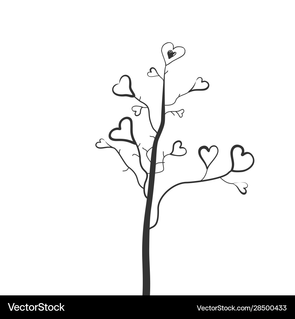 Tree heart abstraction5 vector image