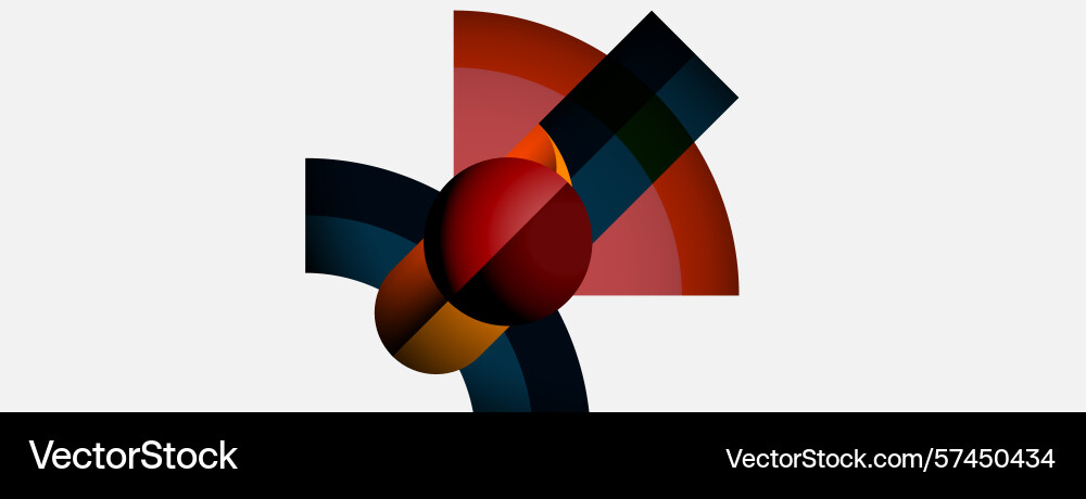 Abstract composition features geometric shapes Vector Image