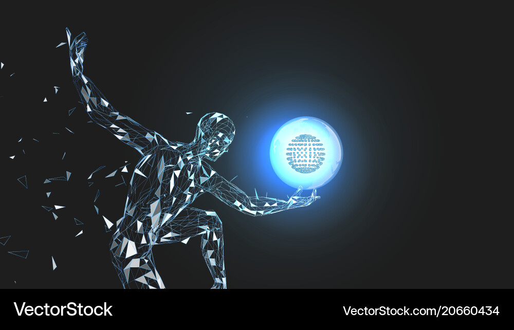 Abstract Human Network Globe vector image
