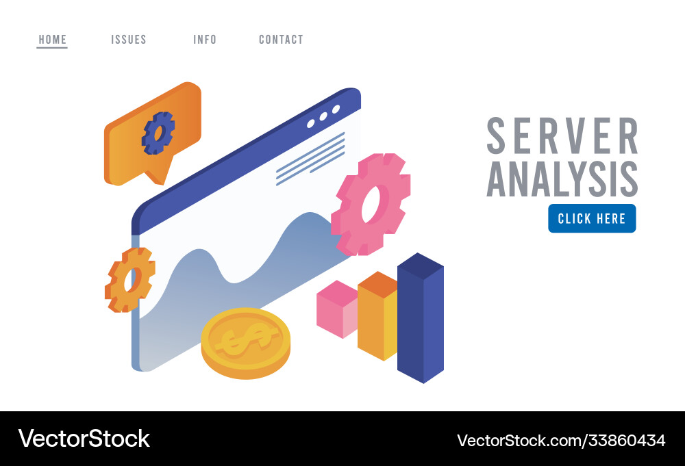 Data analysis technology with webpage template Data analysis technology with webpage template Vector Image