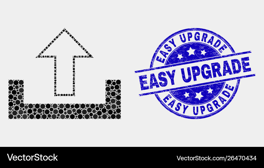 Dot upload icon and distress easy upgrade Dot upload icon and distress easy upgrade vector image
