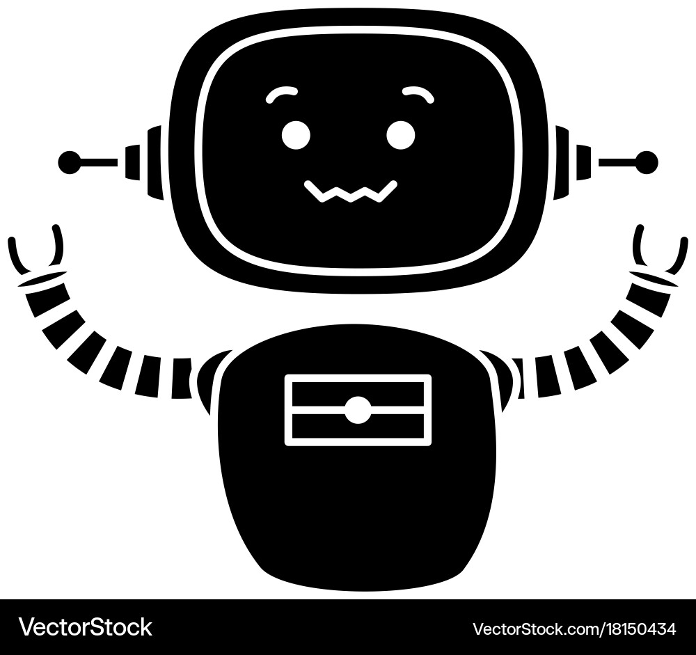 Electronic robot character icon vector image