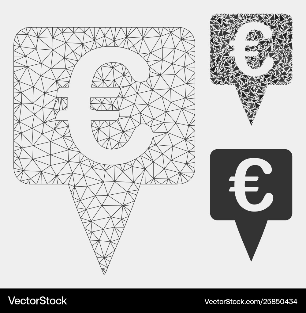 Euro map pointer mesh carcass model Euro map pointer mesh carcass model vector image