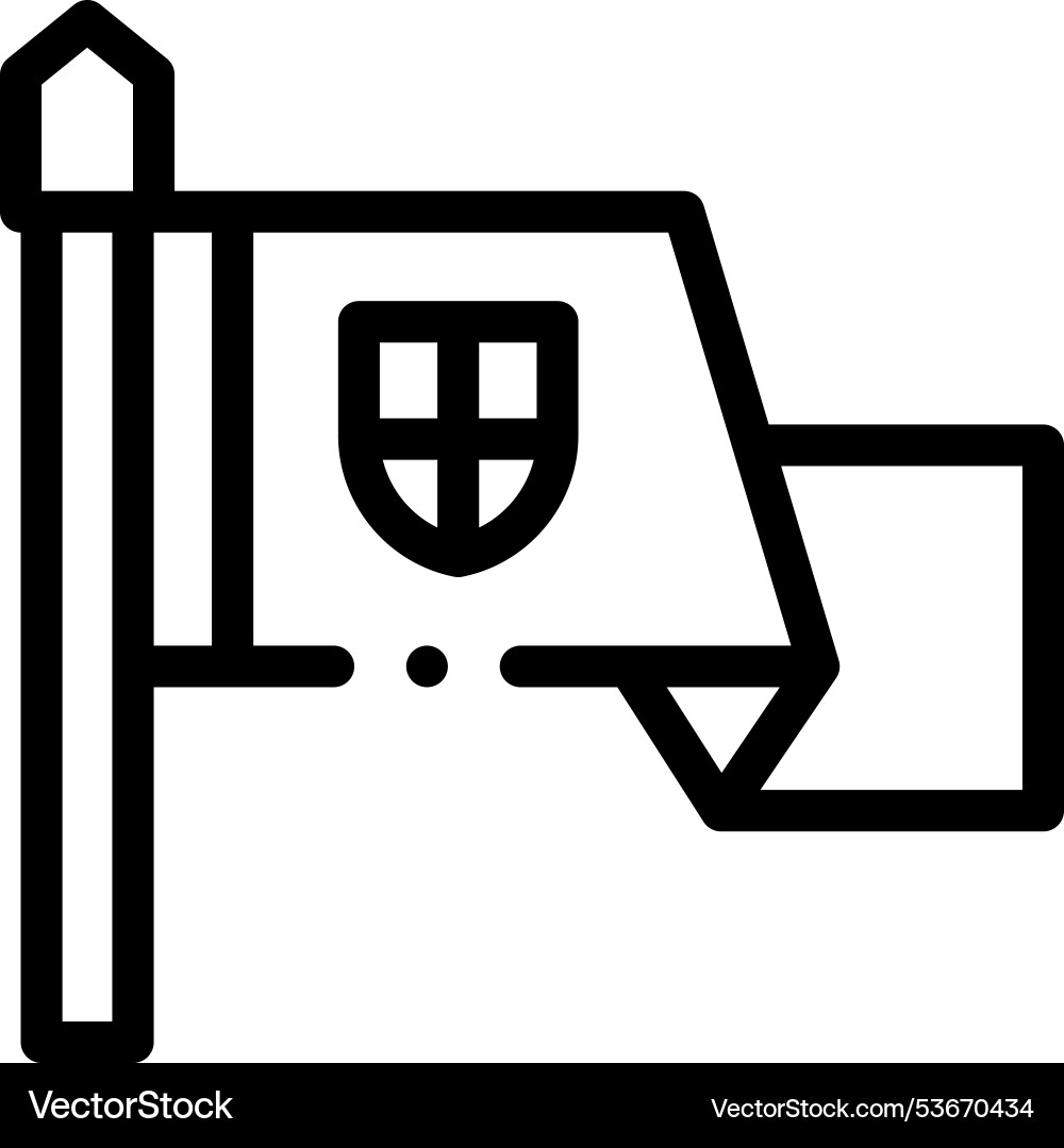 Flag icon thin linear style design isolated Flag icon thin linear style design isolated Vector Image