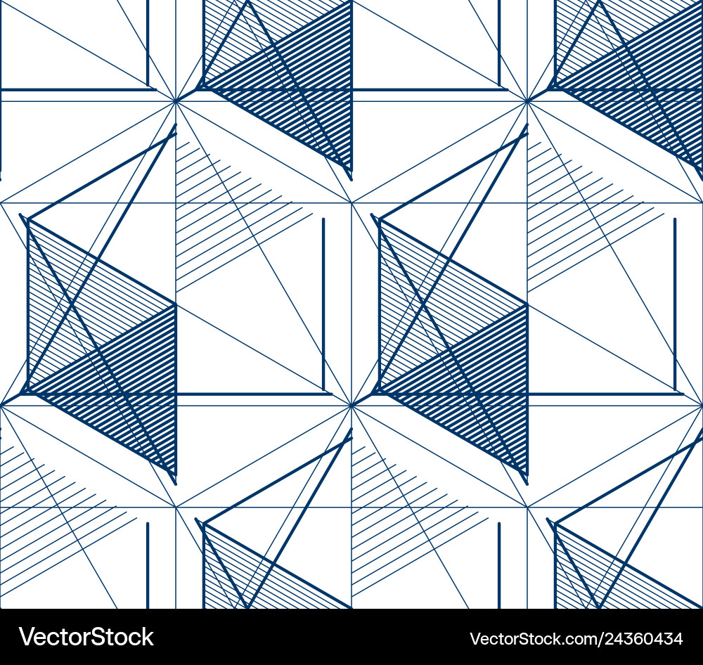 Geometric 3d lines abstract seamless pattern Geometric 3d lines abstract seamless pattern vector image