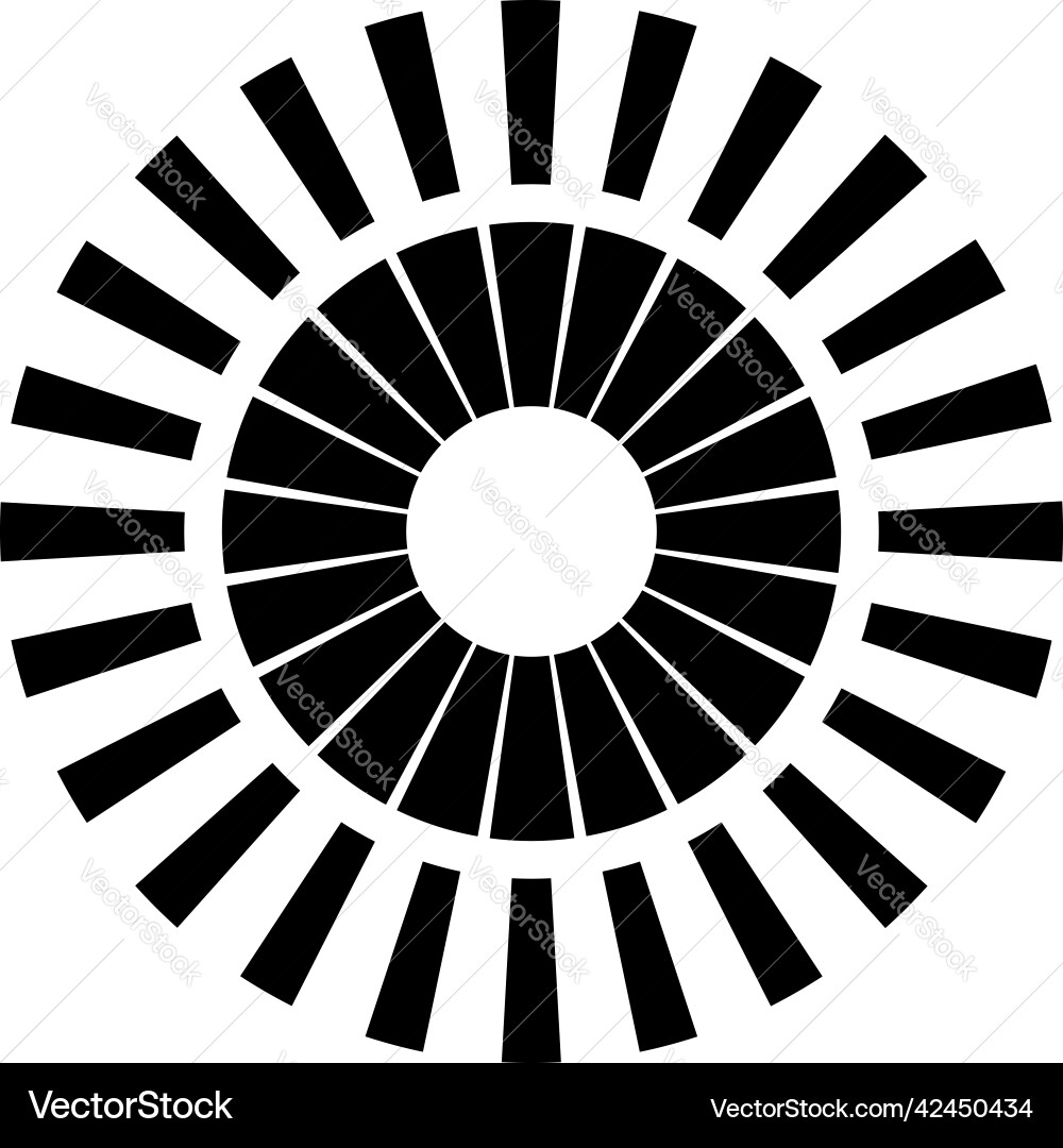 Geometric circle element with dashed lines Vector Image