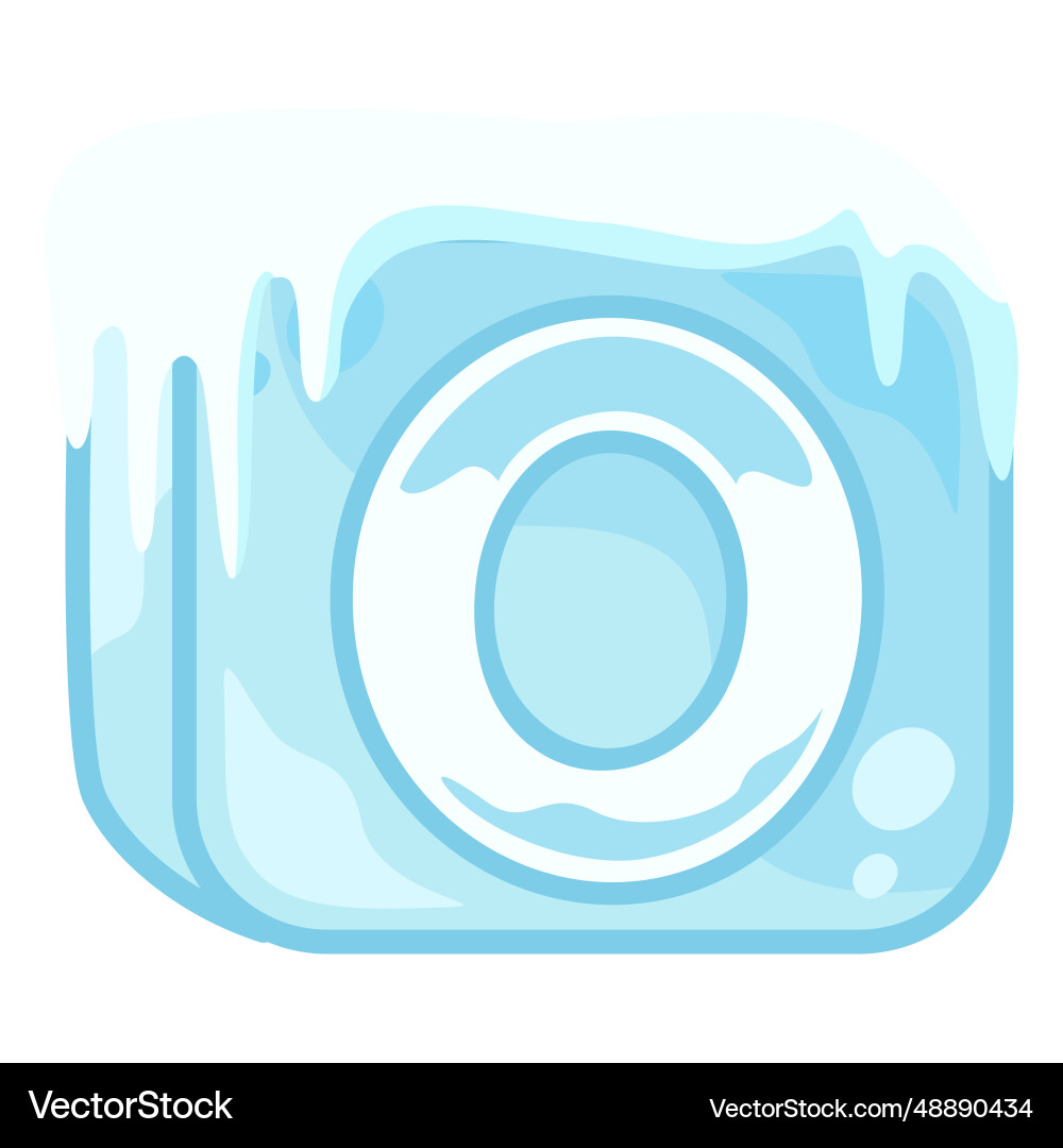 Ice cube number 0 Ice cube number 0 vector image