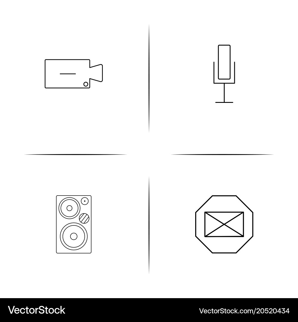 Internet of things simple linear icons set vector image