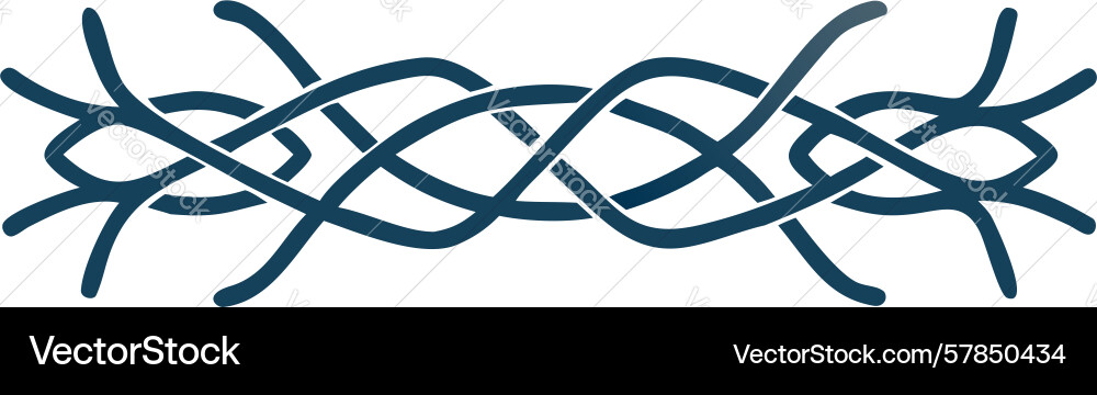 Interwoven lines complex knot connection design Vector Image