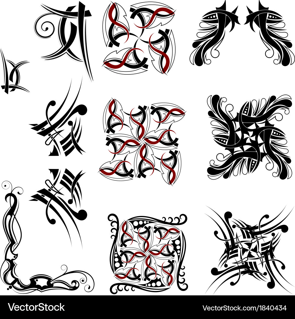 Intricate Tribal Ornament Collection Vector Image