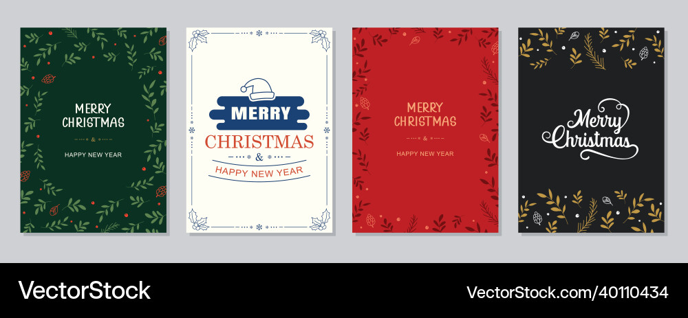 Merry christmas and happy new year greeting cards Merry christmas and happy new year greeting cards vector image