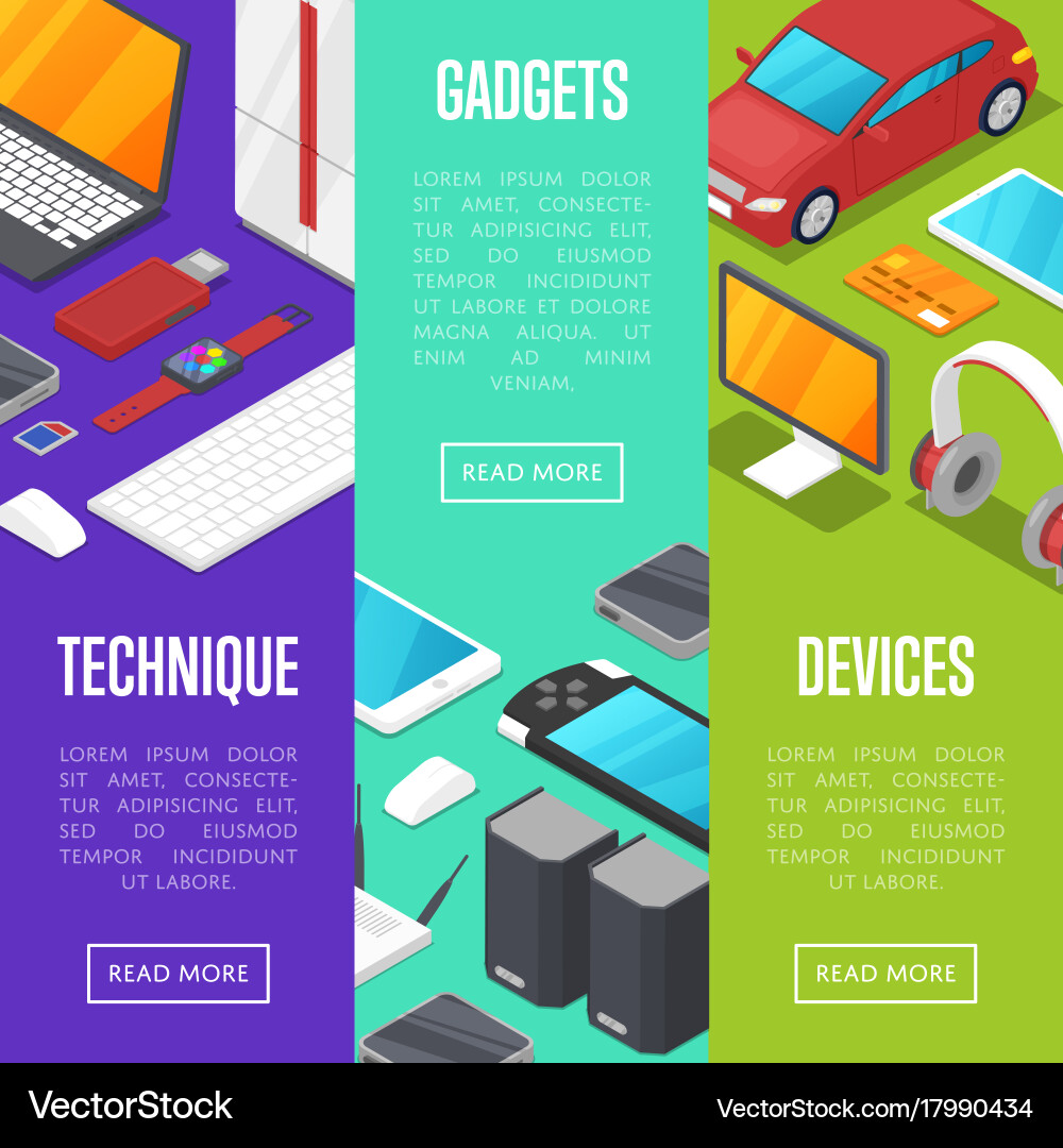 Modern gadgets and computer devices set vector image