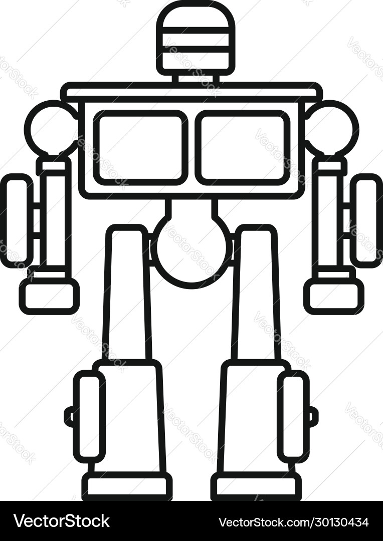 Robot transformer icon outline style Robot transformer icon outline style vector image