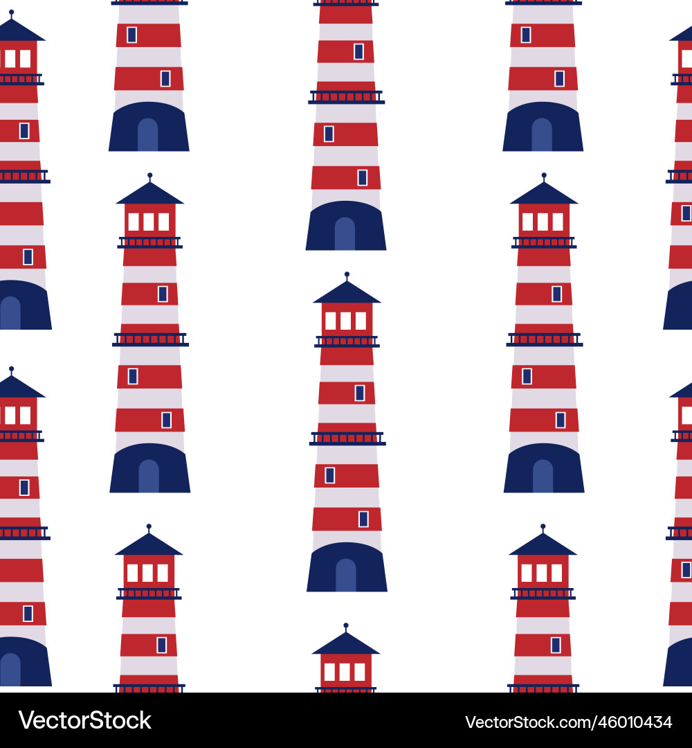 Seamless pattern of towers the navigation object Seamless pattern of towers the navigation object Vector Image