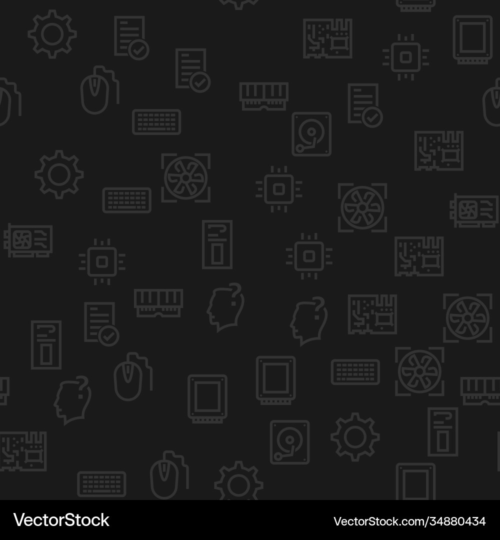 Seamless pattern with computer hardware Seamless pattern with computer hardware Vector Image