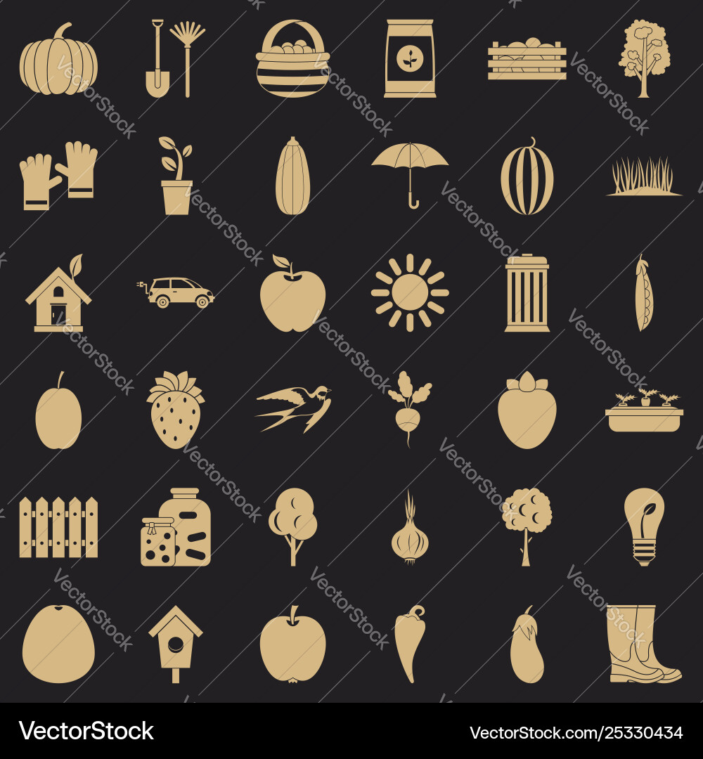 Seed icons set simple style vector image