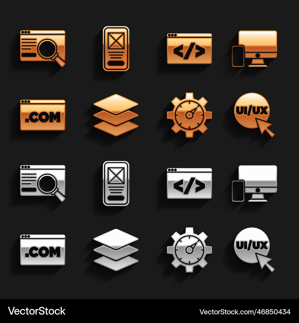 Set layers monitor and mobile ui ux design Set layers monitor and mobile ui ux design vector image