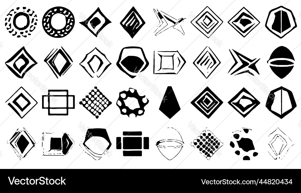 Set of design elements in grunge style irregular Vector Image
