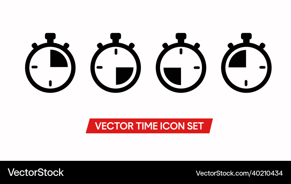 Time and clock line icons Vector Image