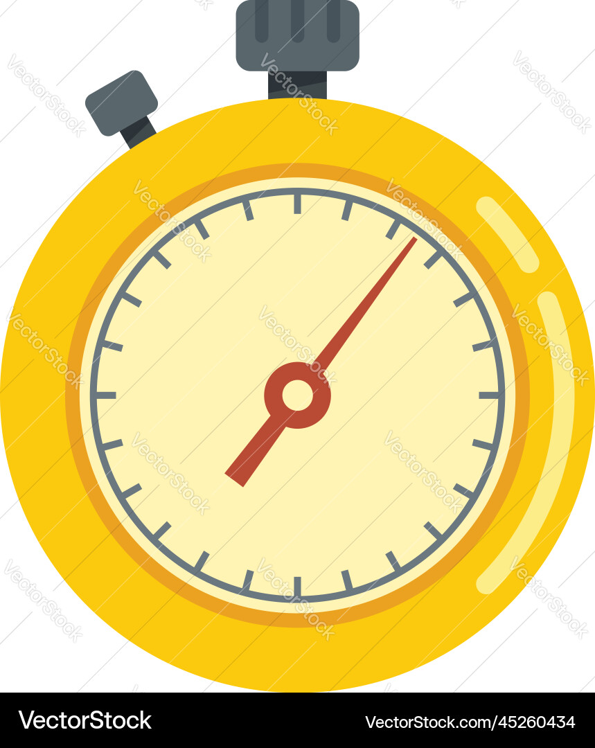 Timer counter icon flat stopwatch clock Timer counter icon flat stopwatch clock vector image