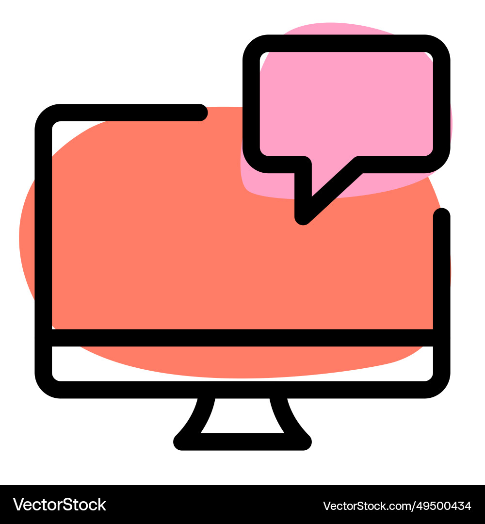 Using a desktop for communication vector image