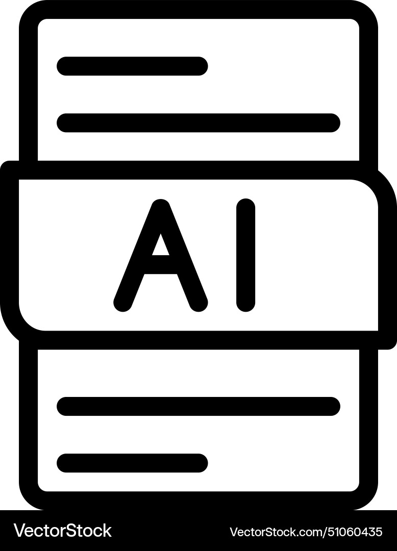 Ai file type icons document format design vector image