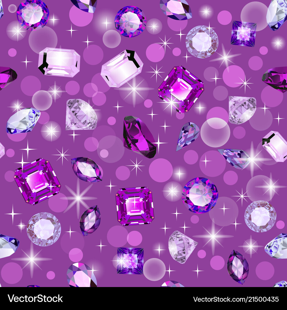 Background seamless shiny gems of different cuts vector image