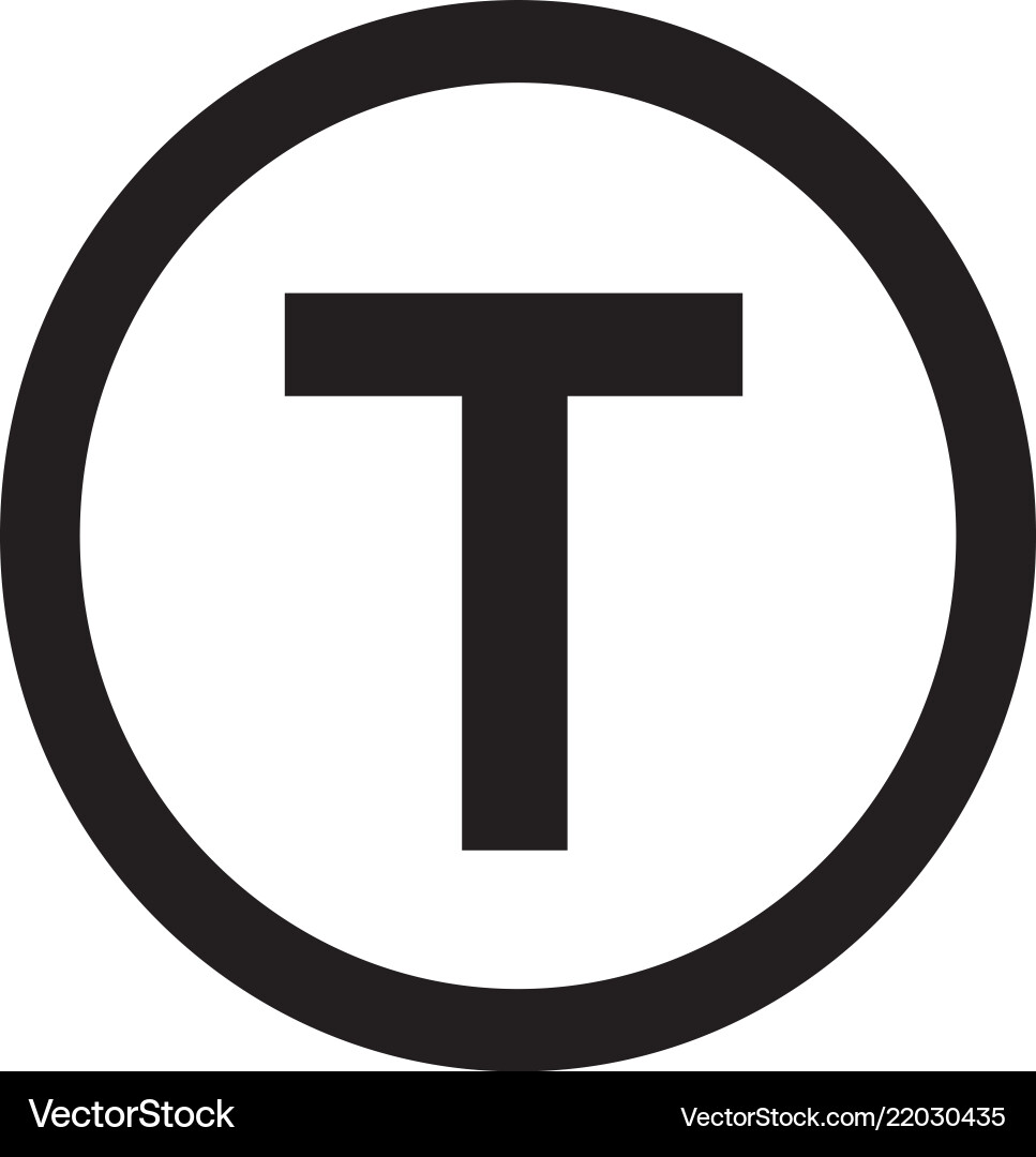 Basic font letter t icon design Royalty Free Vector Image