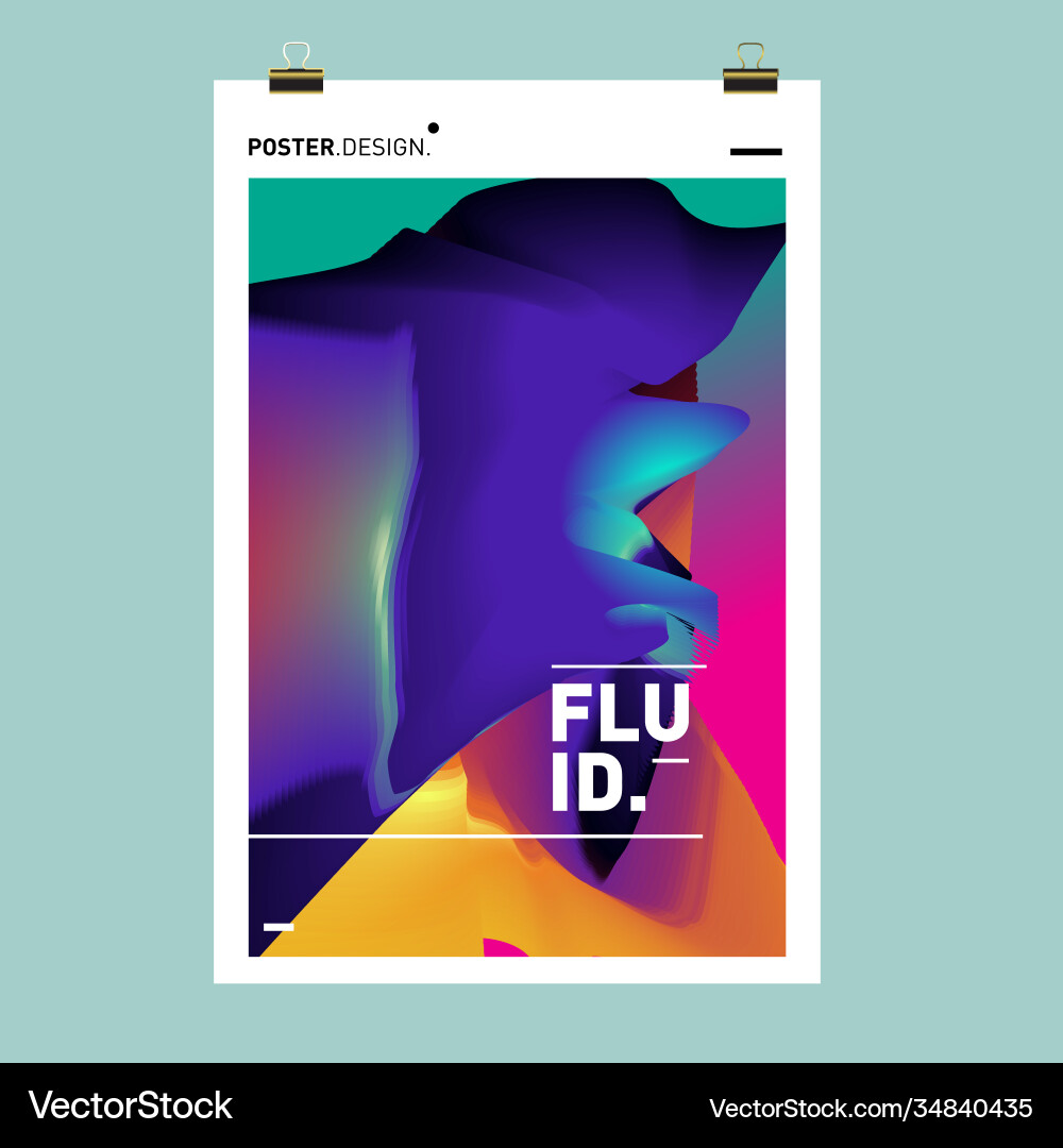 Colorful abstract fluid gradient pattern vector image