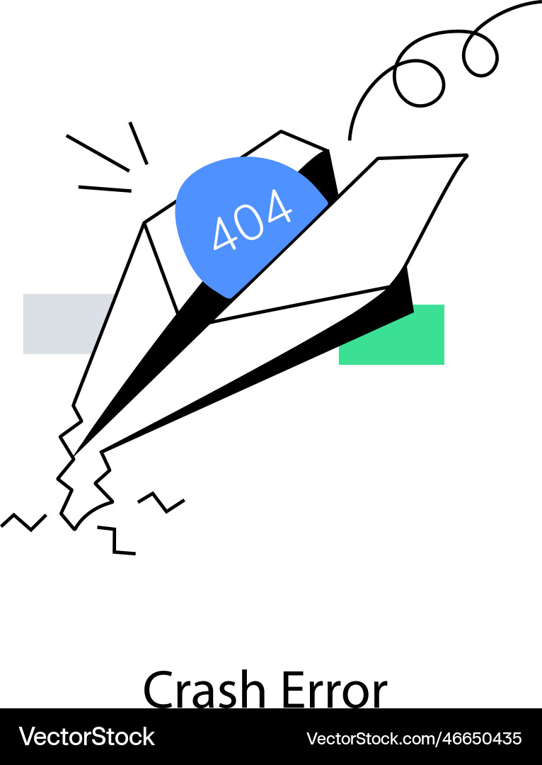 Crash error Vector Image
