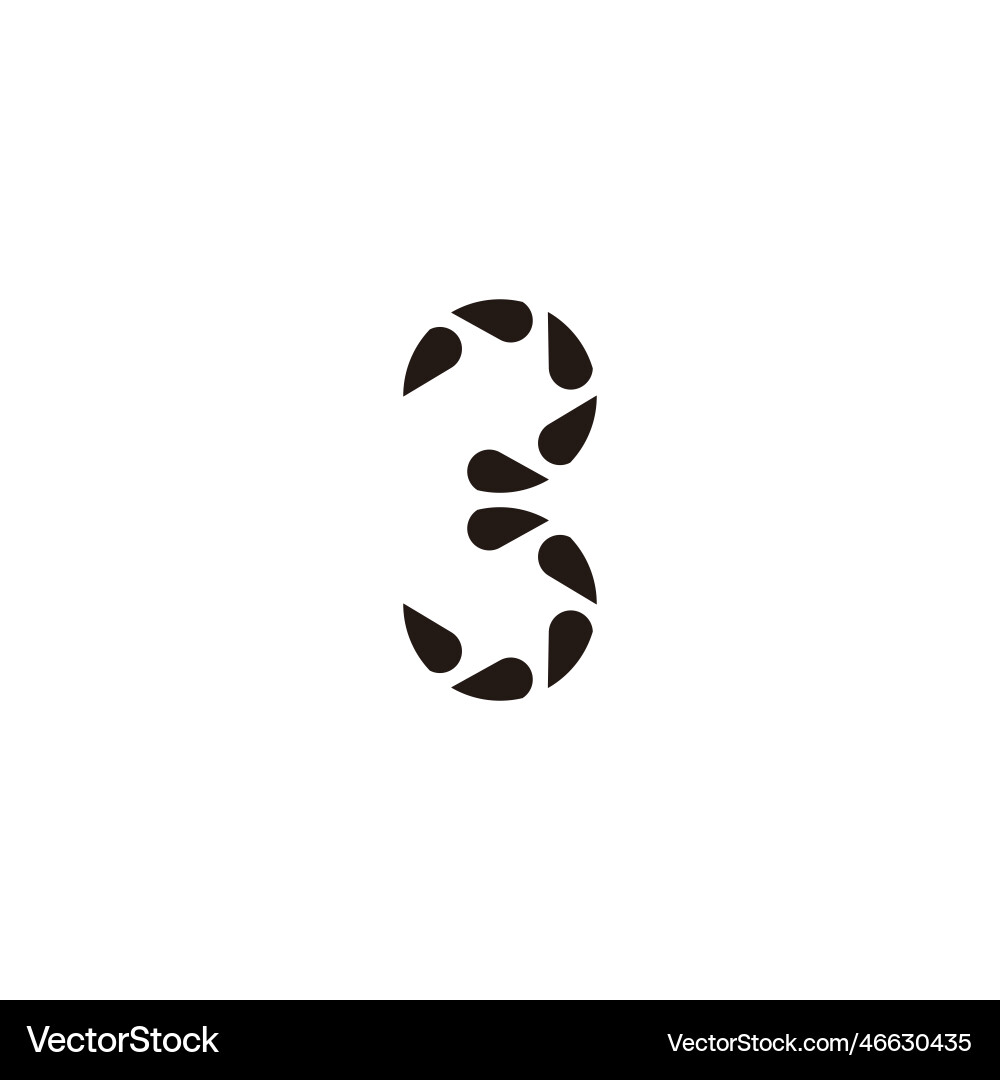 Create number 3 splashes geometric symbol simple Create number 3 splashes geometric symbol simple Vector Image