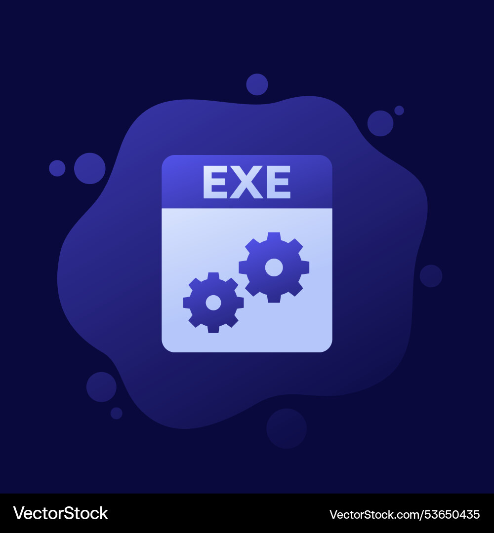Exe file format icon design vector image