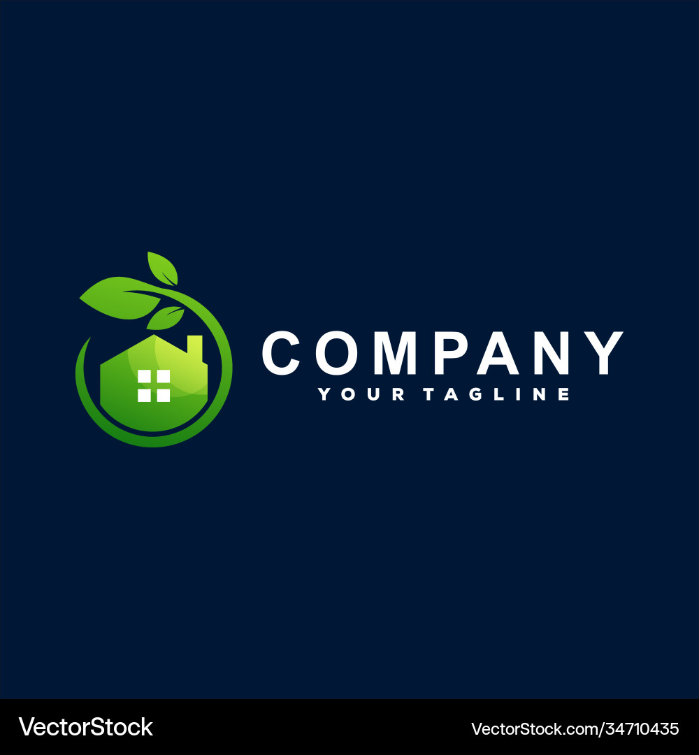 Grünes Haus Natur Logo Design Grünes Haus Natur Logo Design vektorbild