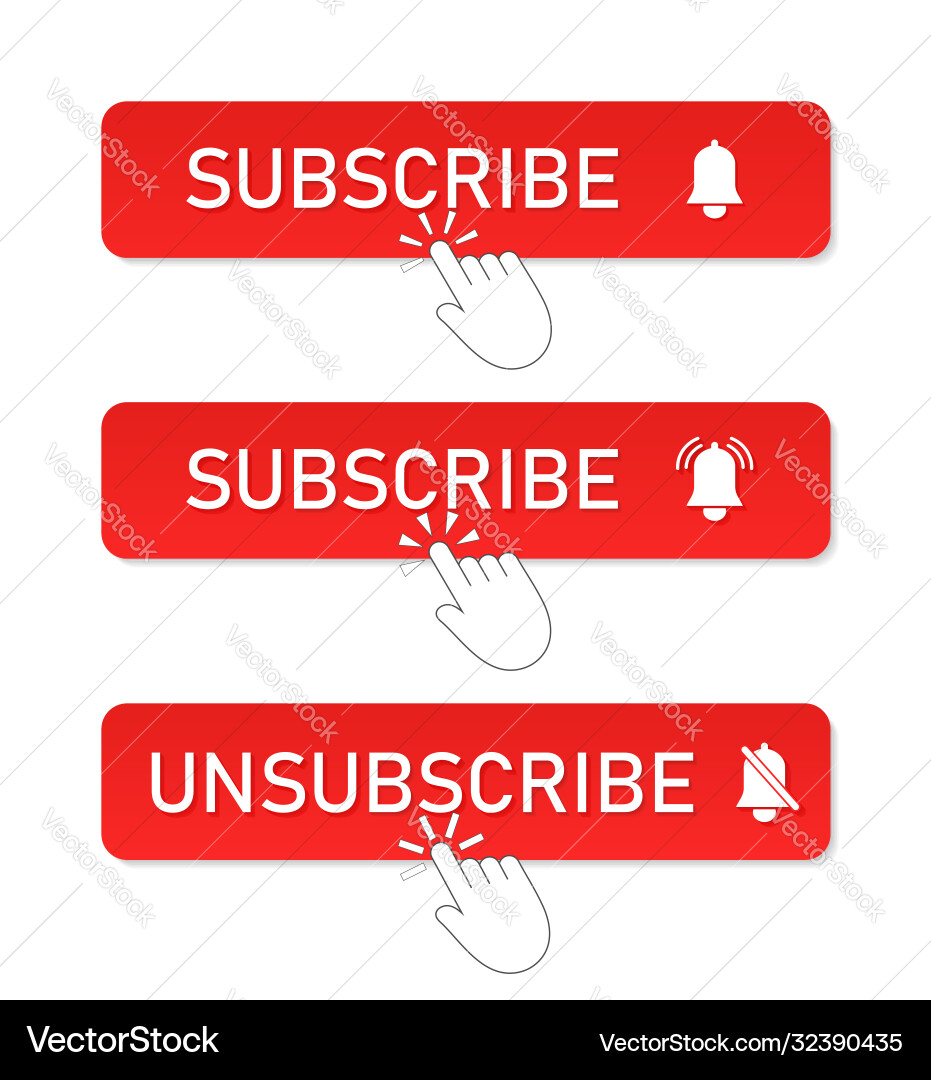 Hand Subscription Icon - Subscribe Button Vector Image