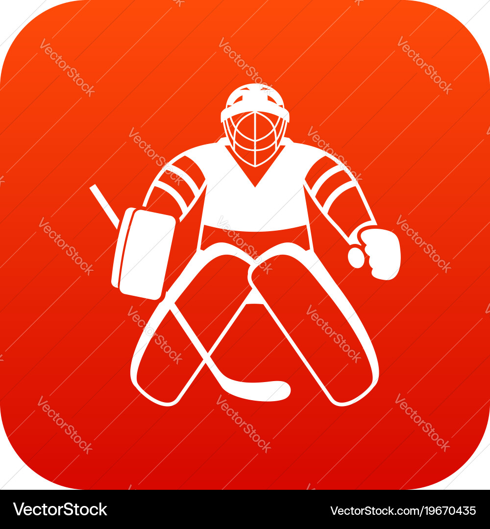 Hockey goalkeeper icon digital red – Royalty-Free Vector | VectorStock, image size:1000x1080